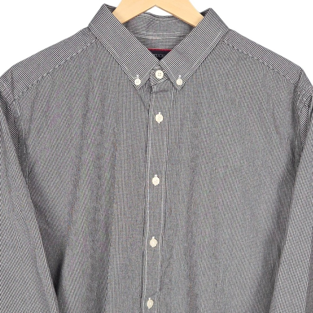 UNTUCKit Button Down Shirt Mens XXL Black White Gingham Check Long Sleeve Casual